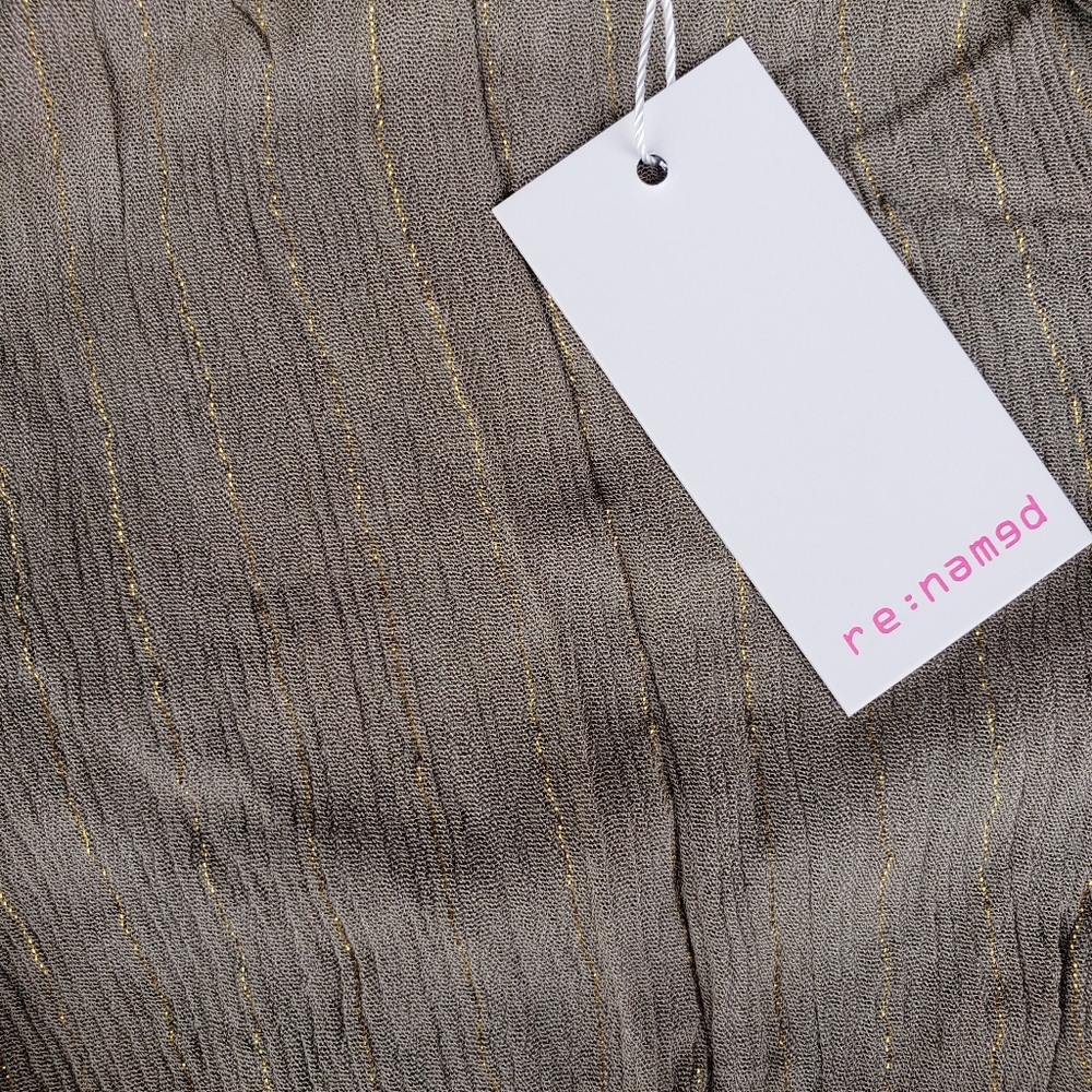 RE:NAMED Nordstrom Olive/Gold Mini Dress - Picture 3 of 8